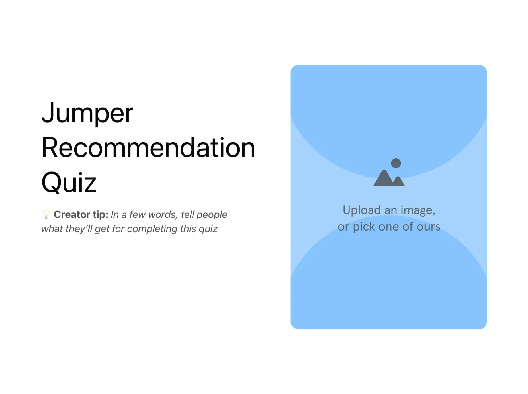 Jumper Recommendation Quiz Template Hero