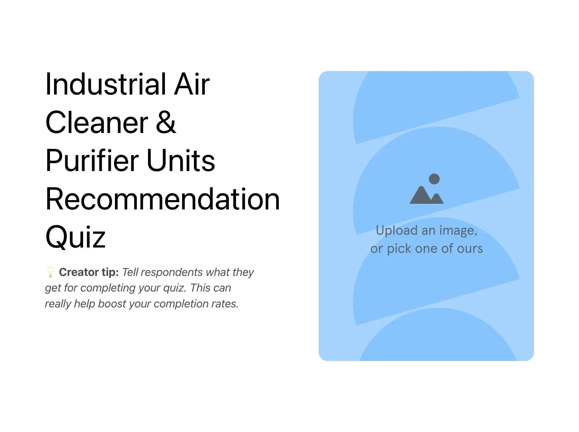 Industrial Air Cleaner & Purifier Units Recommendation Quiz Template Hero