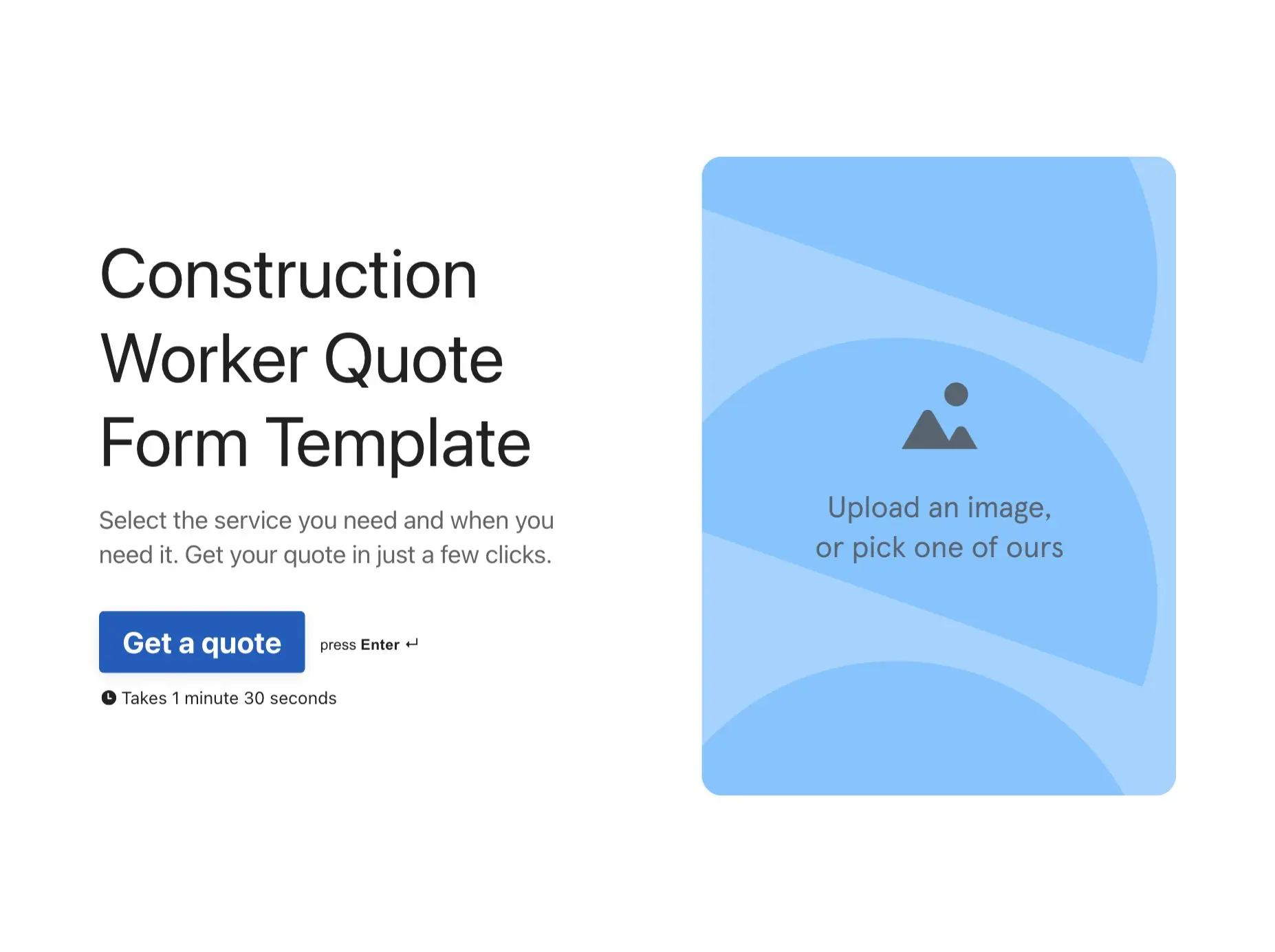 Construction Worker Quote Form Template Hero