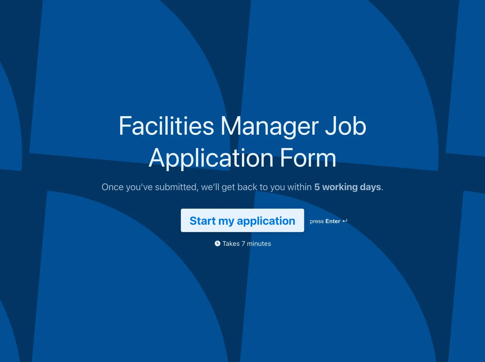 Facilities Manager Job Application Form Template Hero