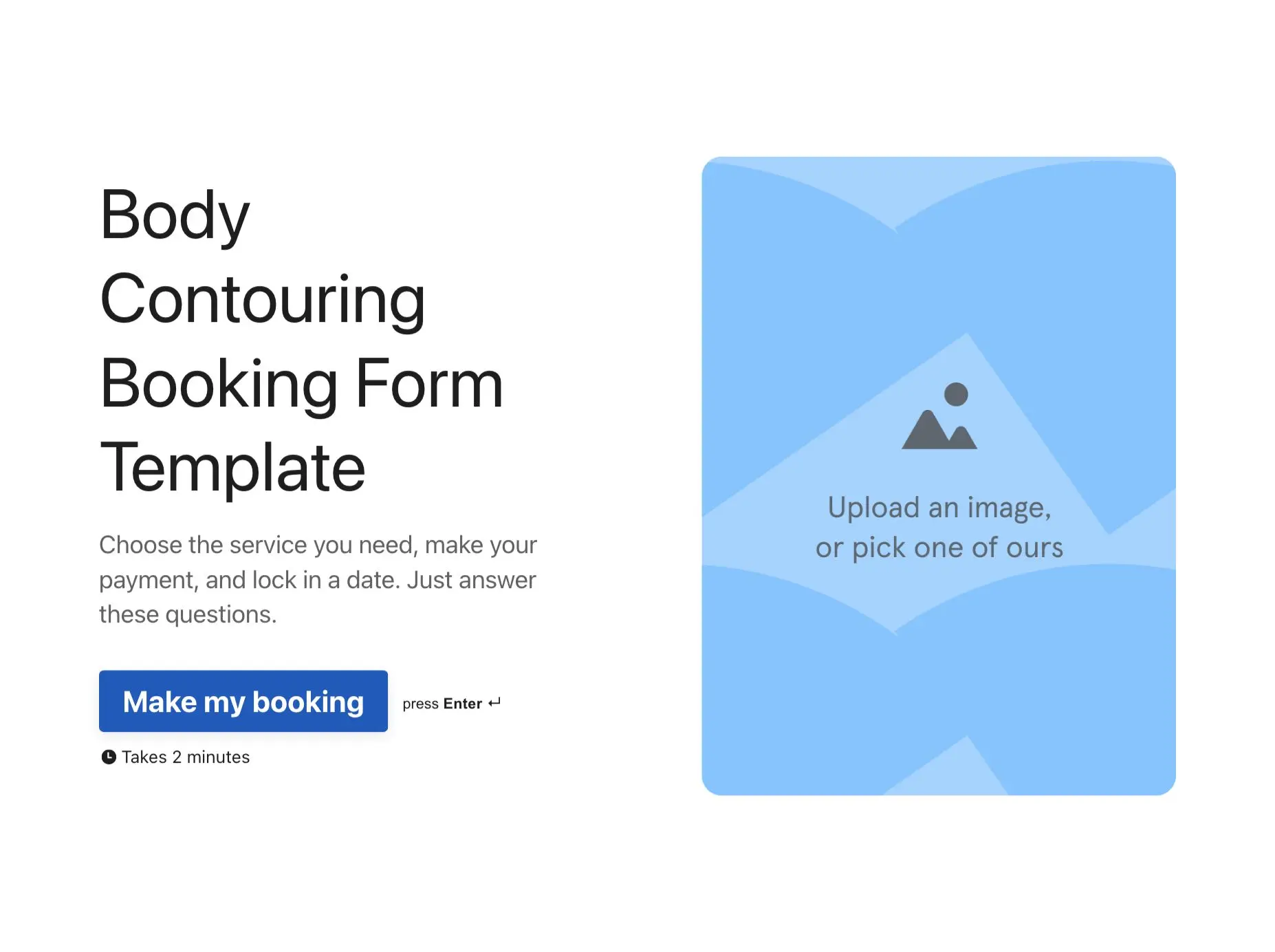 Body Contouring Booking Form Template Hero