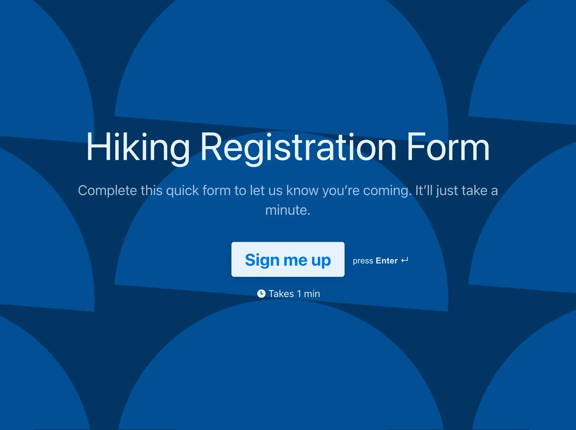 Hiking Registration Form Template Hero
