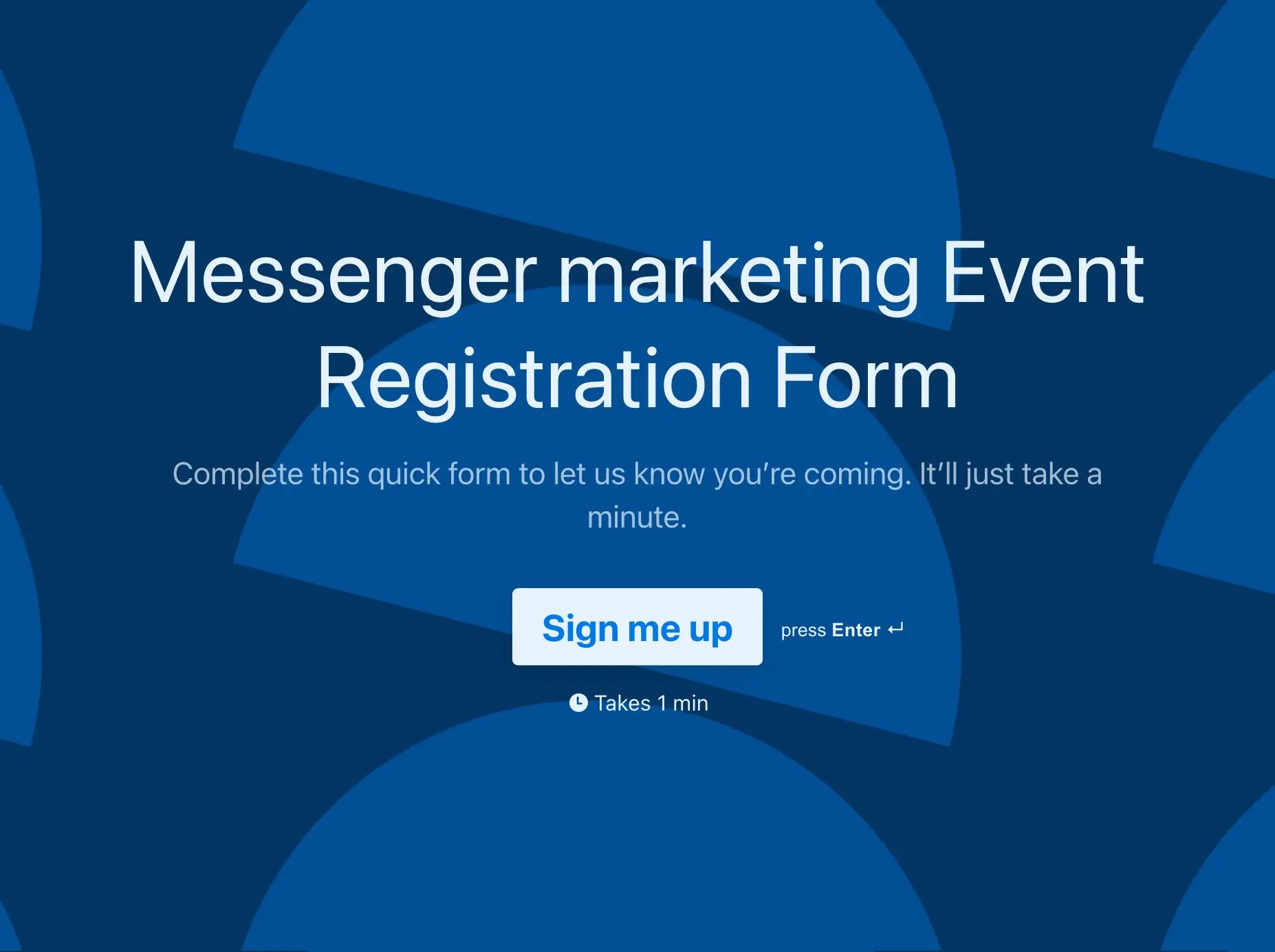 Messenger marketing Event Registration Form Template Hero