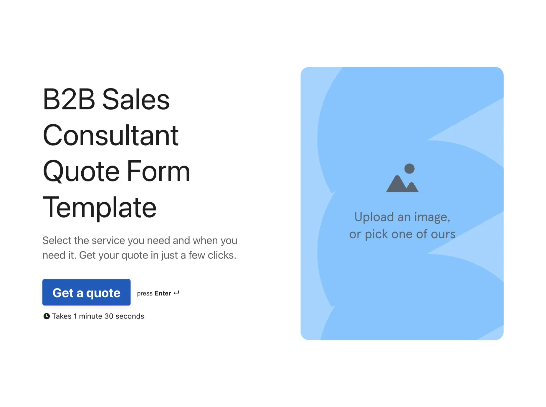 B2B Sales Consultant Quote Form Template Hero