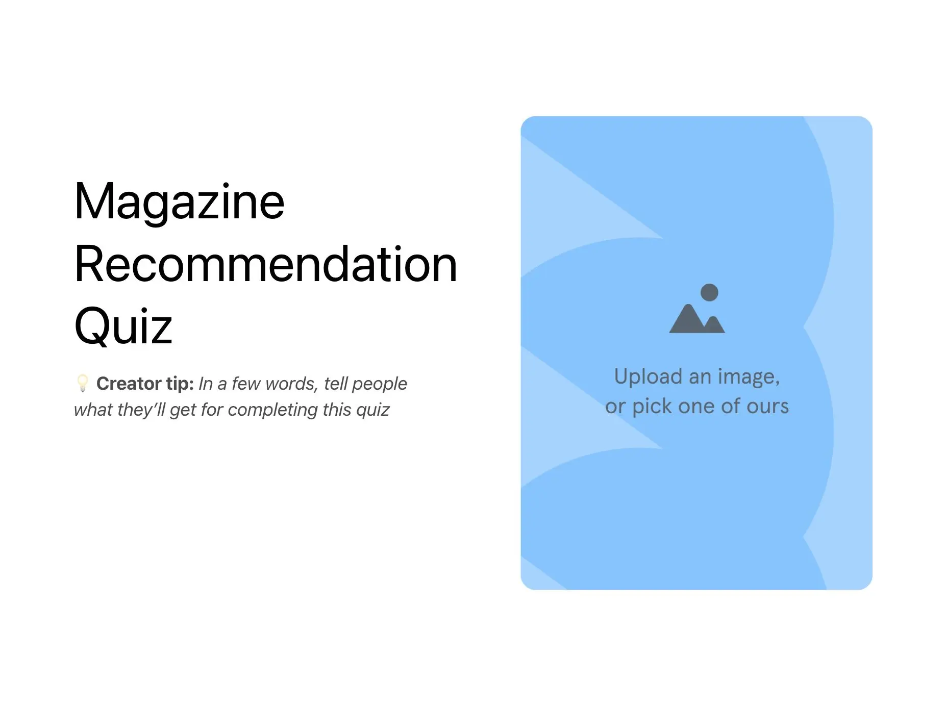 Magazine Recommendation Quiz Template Hero