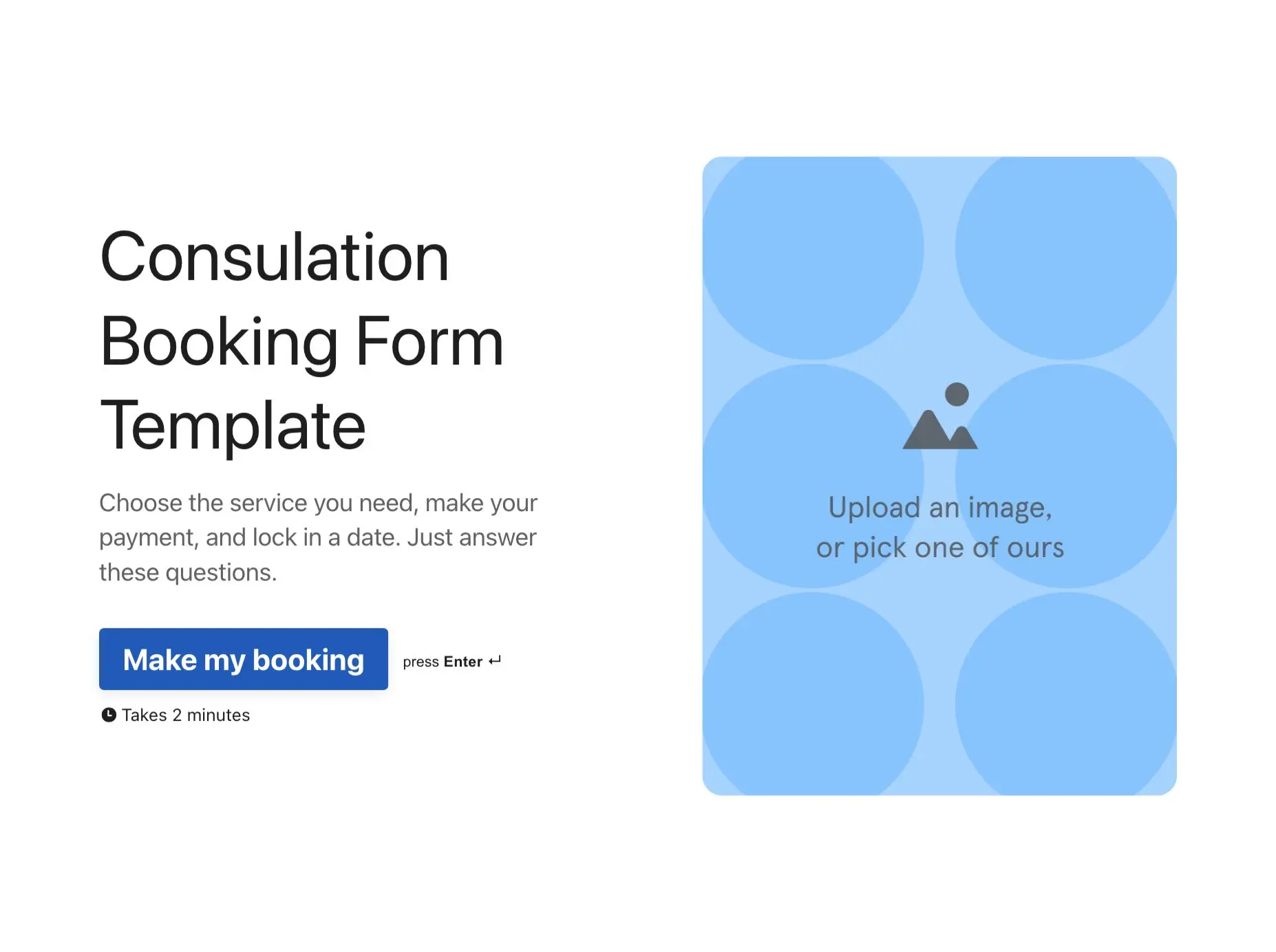 Consulation Booking Form Template Hero