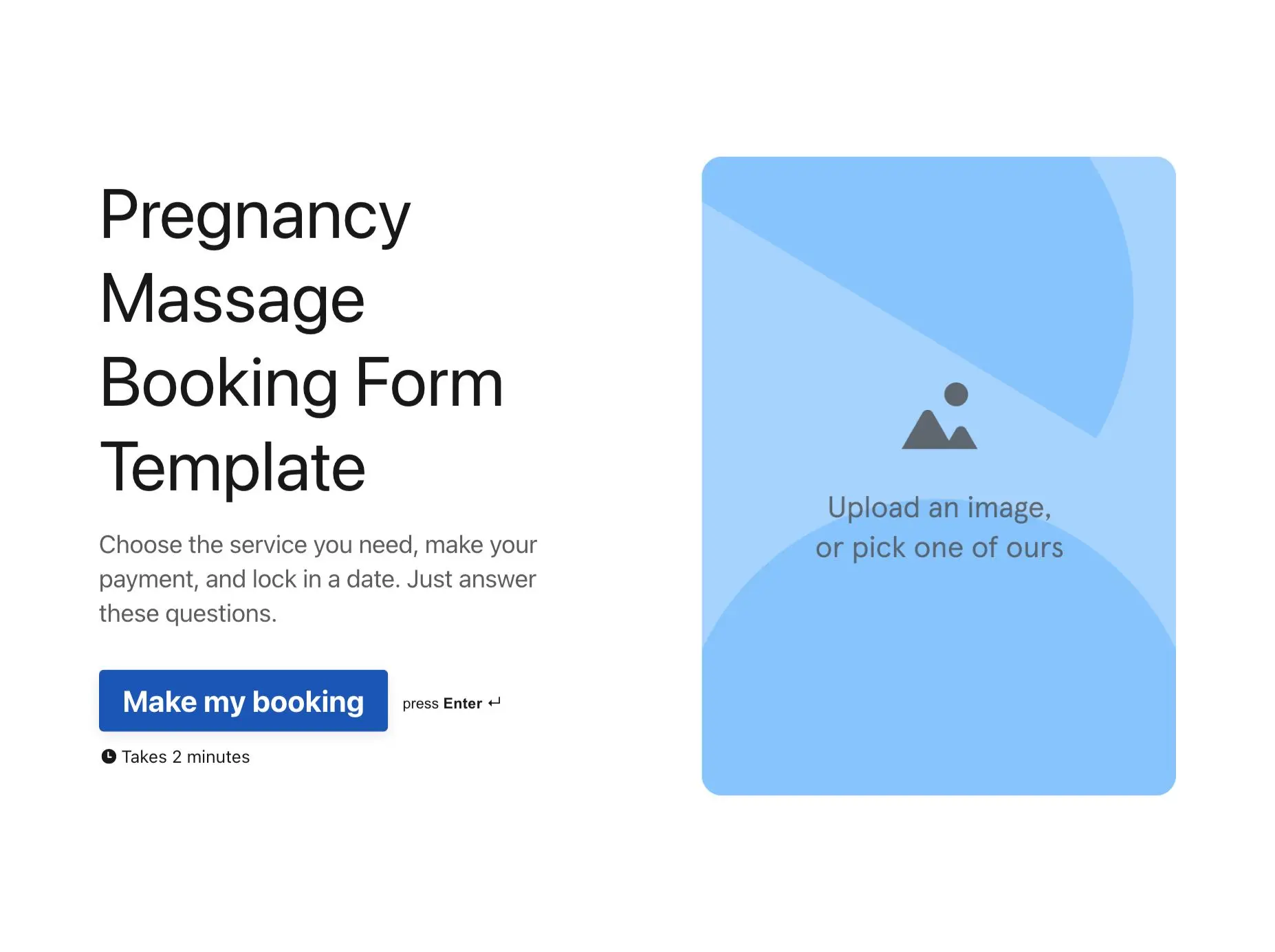 Pregnancy Massage Booking Form Template Hero