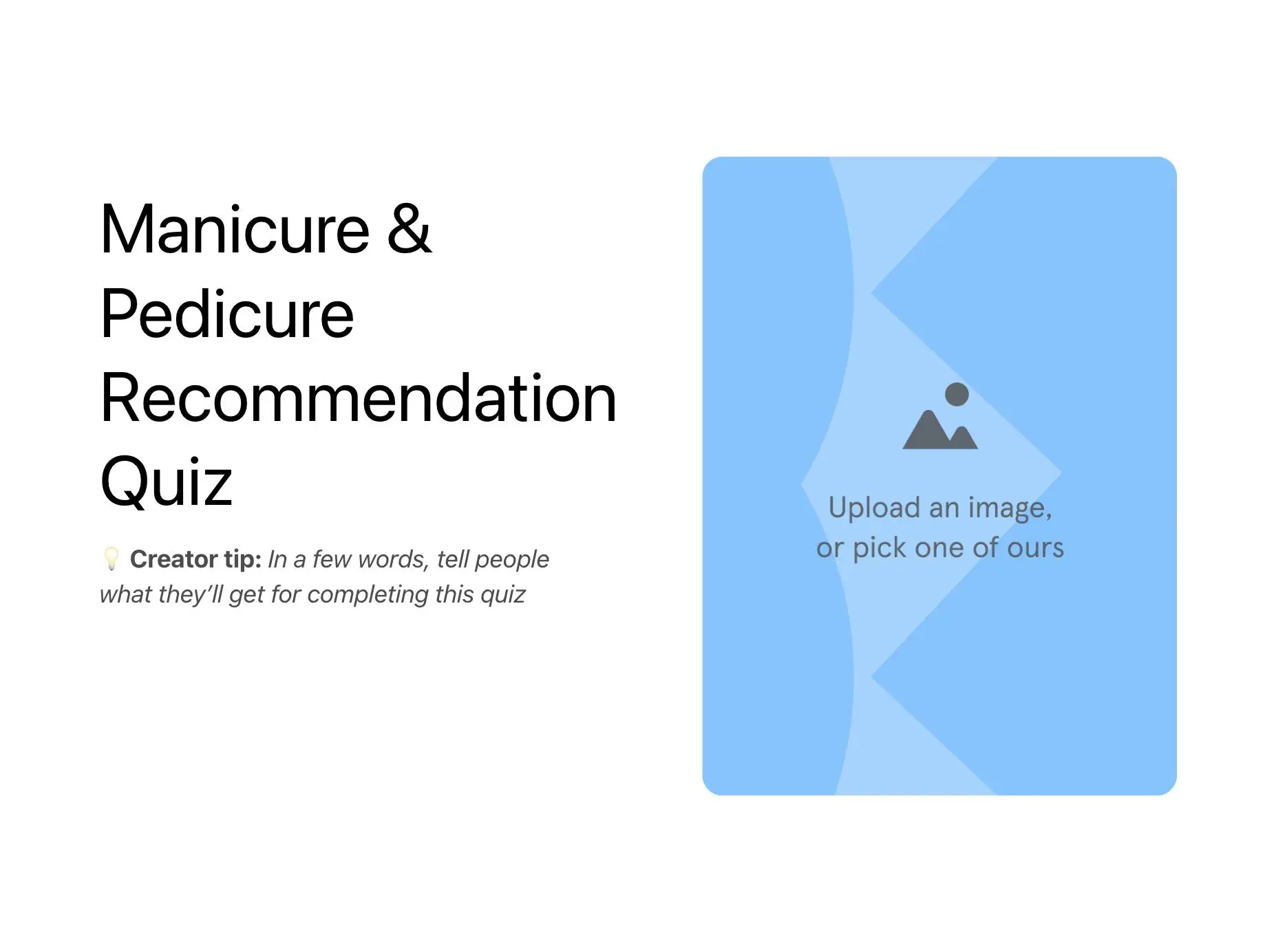 Manicure & Pedicure Recommendation Quiz Template Hero