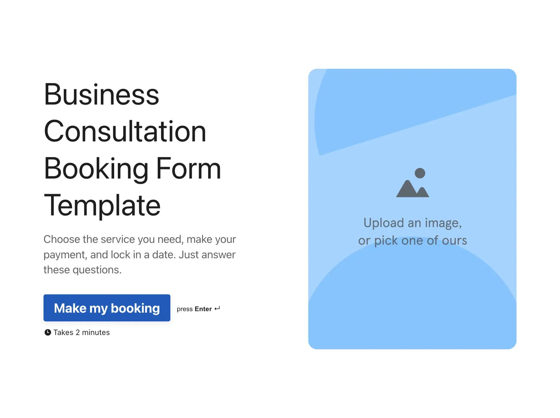 Business Consultation Booking Form Template Hero
