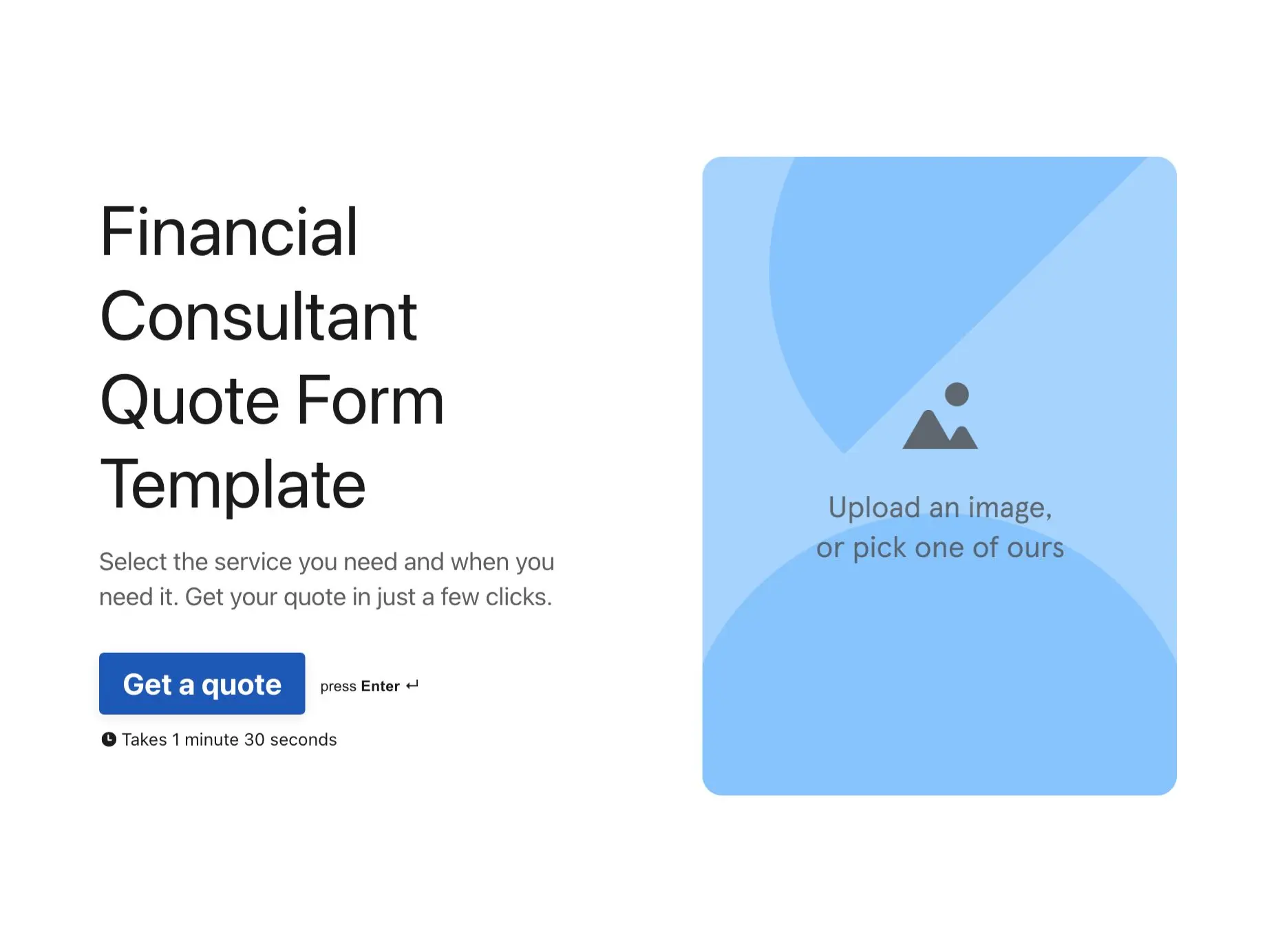 Financial Consultant Quote Form Template Hero