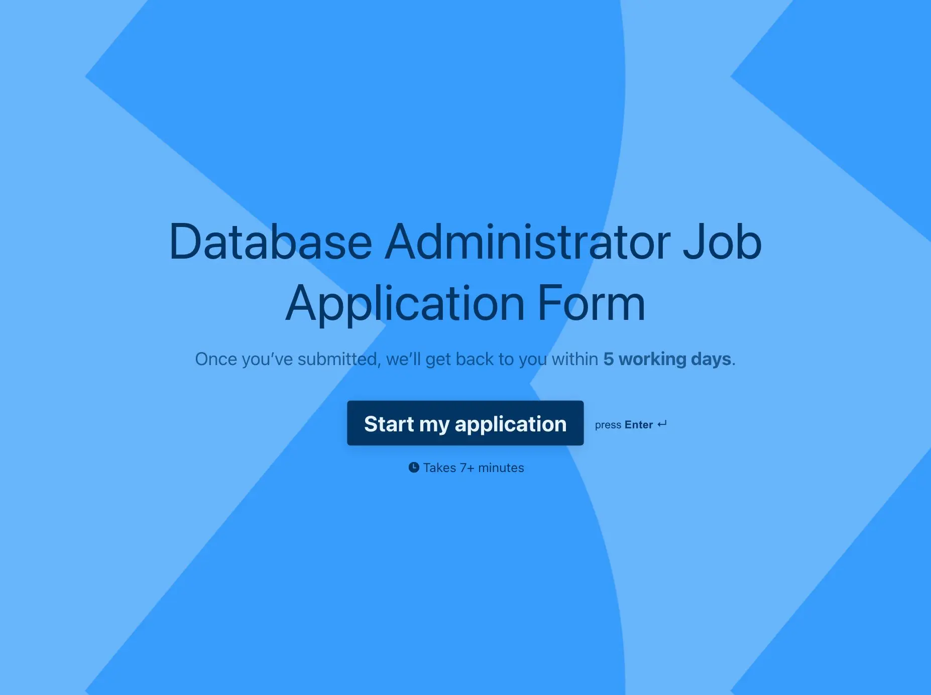Database Administrator Job Application Form Template Hero