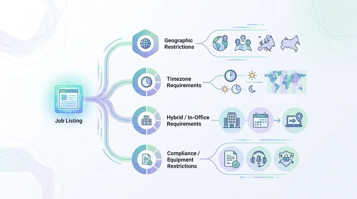 A taxonomy of remote-friendliness caveats in job listings