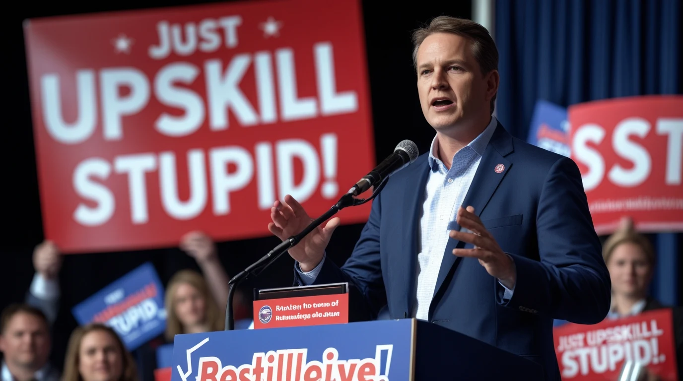 Upskilling alone may not be enough to fend off AI job displacement. Generation: Flux