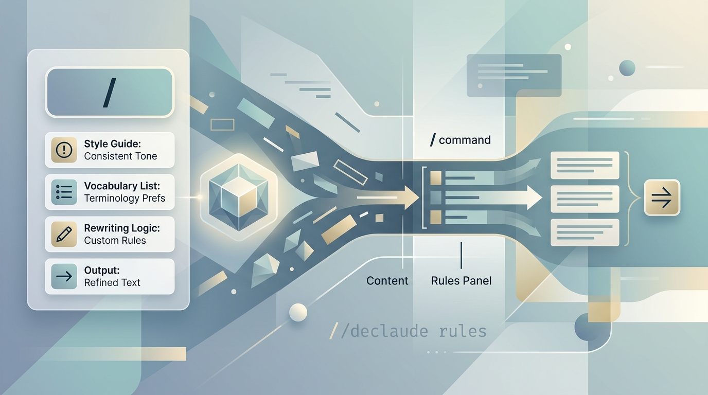 Declaude: custom text rewriting rules for AI-generated content