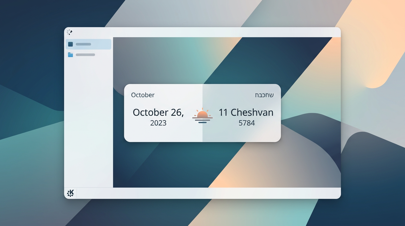 Hebrew Date KDE Widget: dual calendar display for Plasma 6