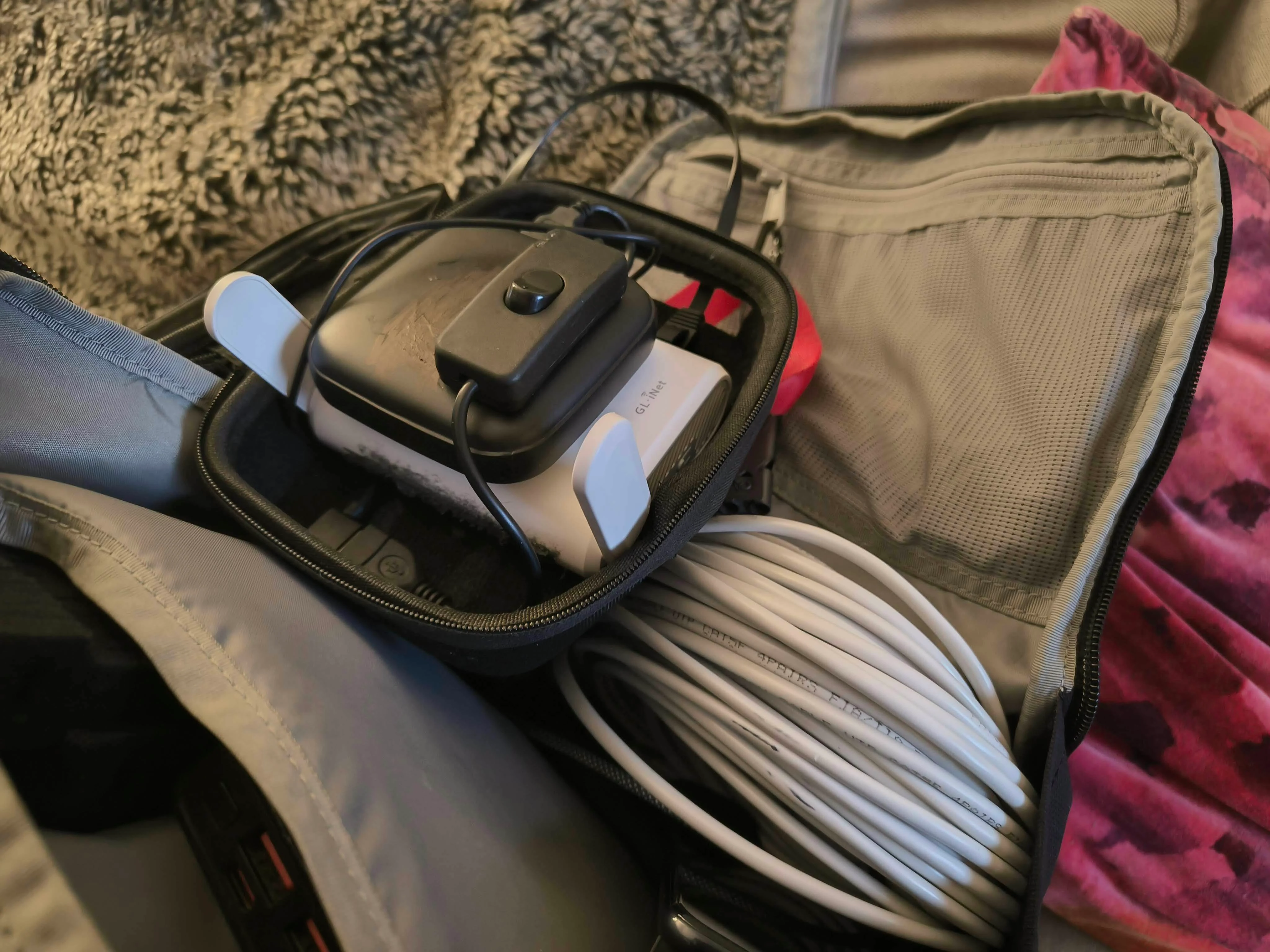 Photo showing the complete kit packed into a backpack, ready to grab and go