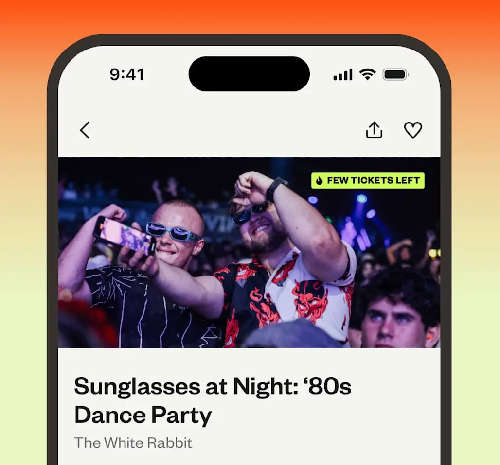Phone showing an event listing page of Eventbrite. The event is about a Pizza making class, and there is a woman making a Pizza.