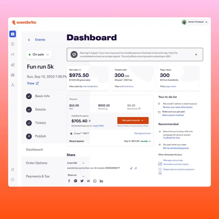 Scheduled payouts