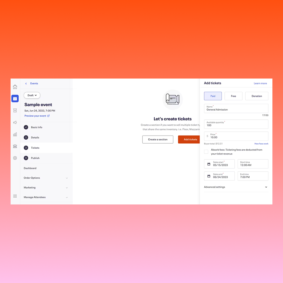Flexible ticket types