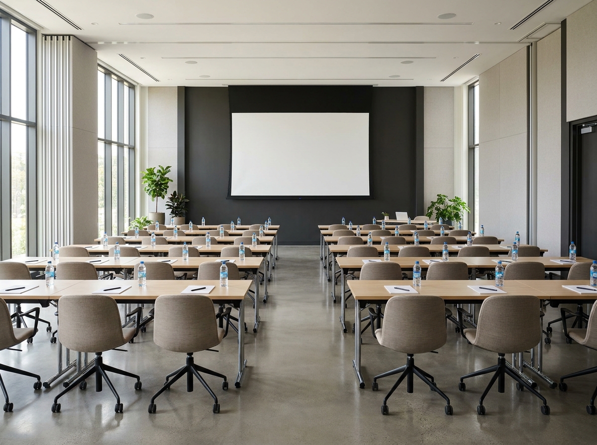 A workshop room prepared for an AI and data science training session.