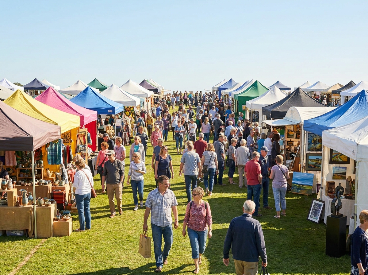 A vibrant community fair organized using an online ticketing platform.