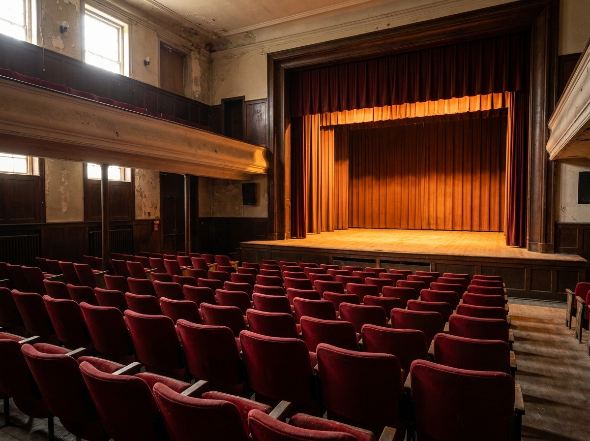 An empty theater, showing a venue where an artist can sell tickets using Eventbrite's platform.