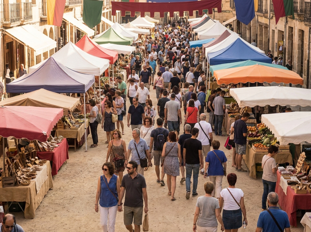 A large crowd of attendees at a free community street fair.
