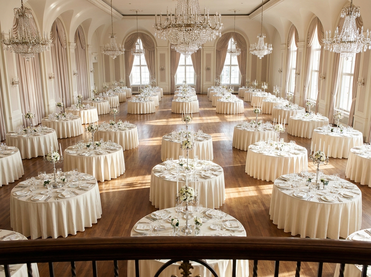 An elegant gala setup, representing a premium event managed with Eventbrite.