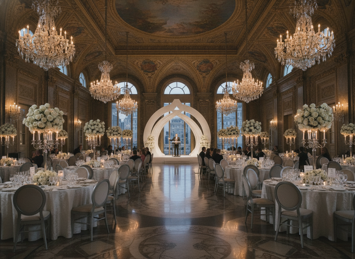 A well-attended charity gala, showcasing an event managed effectively using reporting tools.