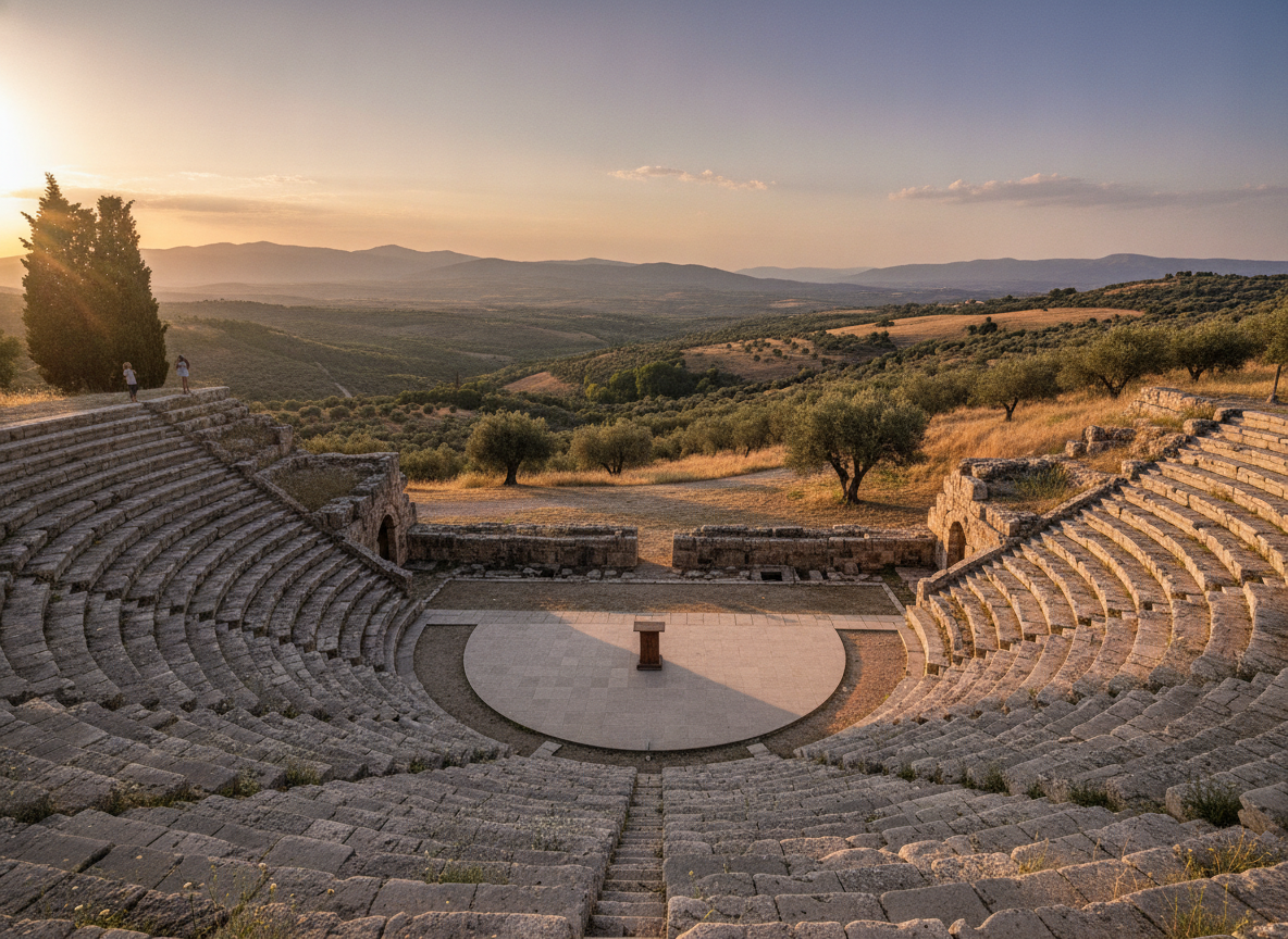 An outdoor amphitheater ready for a free community performance organized on Eventbrite.