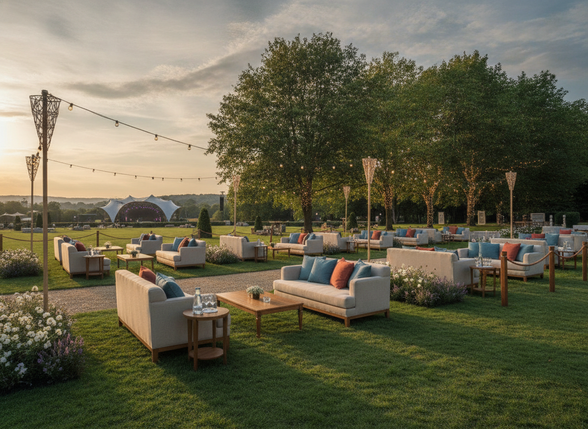 An exclusive VIP seating area at an outdoor festival, offered to attendees using a promo code.