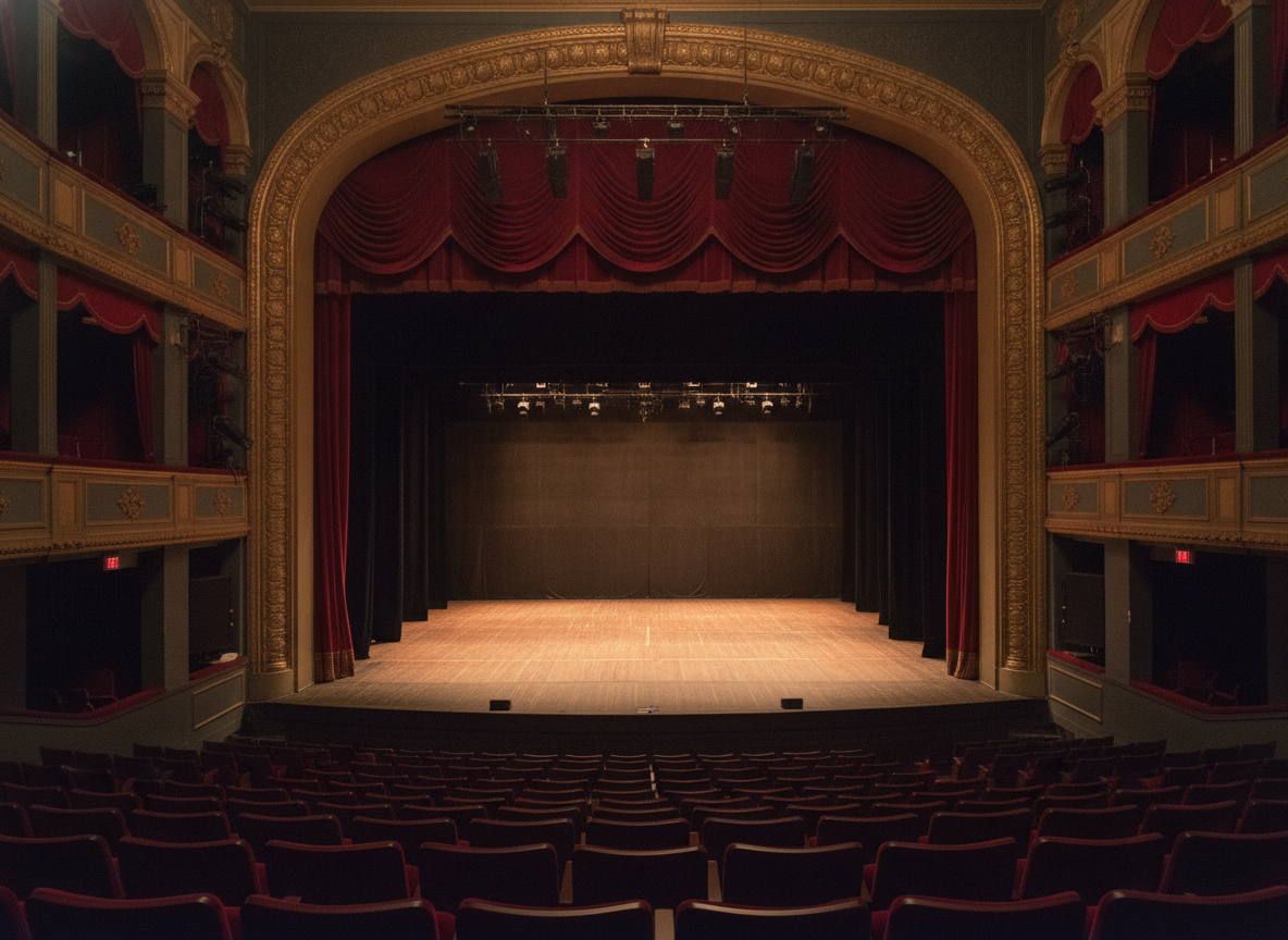 An empty stage, symbolizing a professional approach to event cancellations.