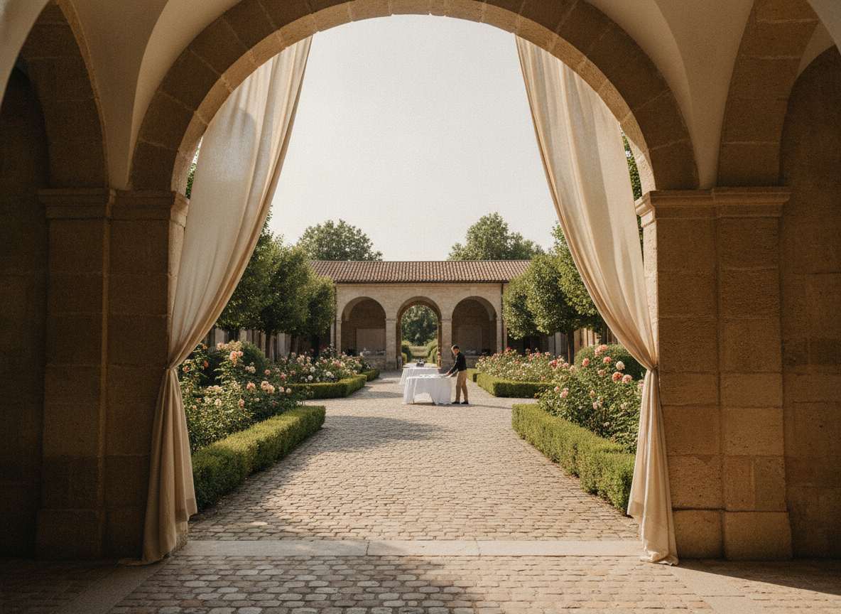 An event entrance being prepared for a smooth check-in experience.