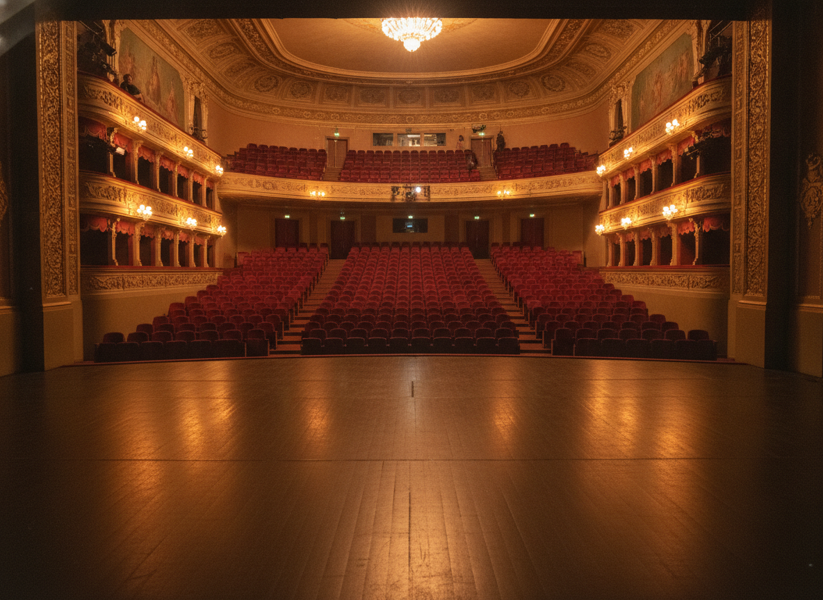 An empty theater, representing a professional event managed with Eventbrite's ticket widget.
