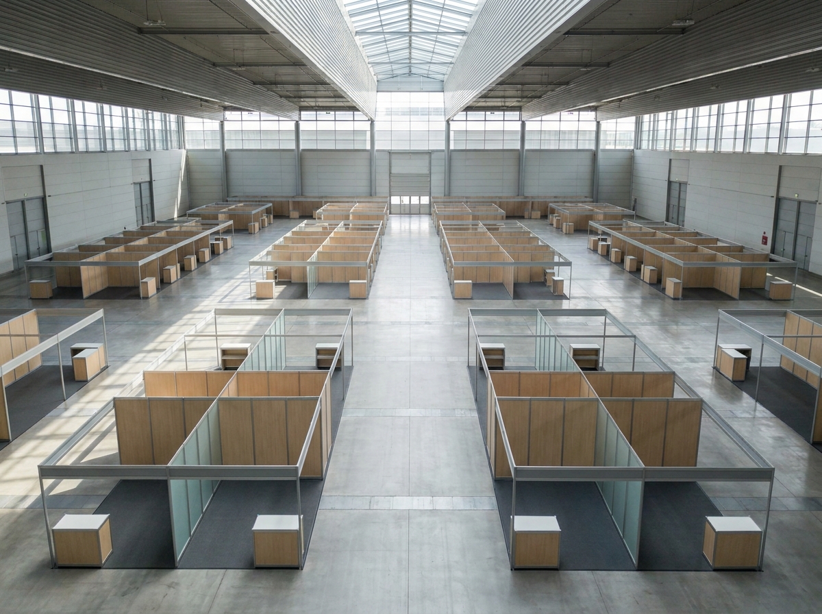 An empty amphitheater ready to host a major AI conference.