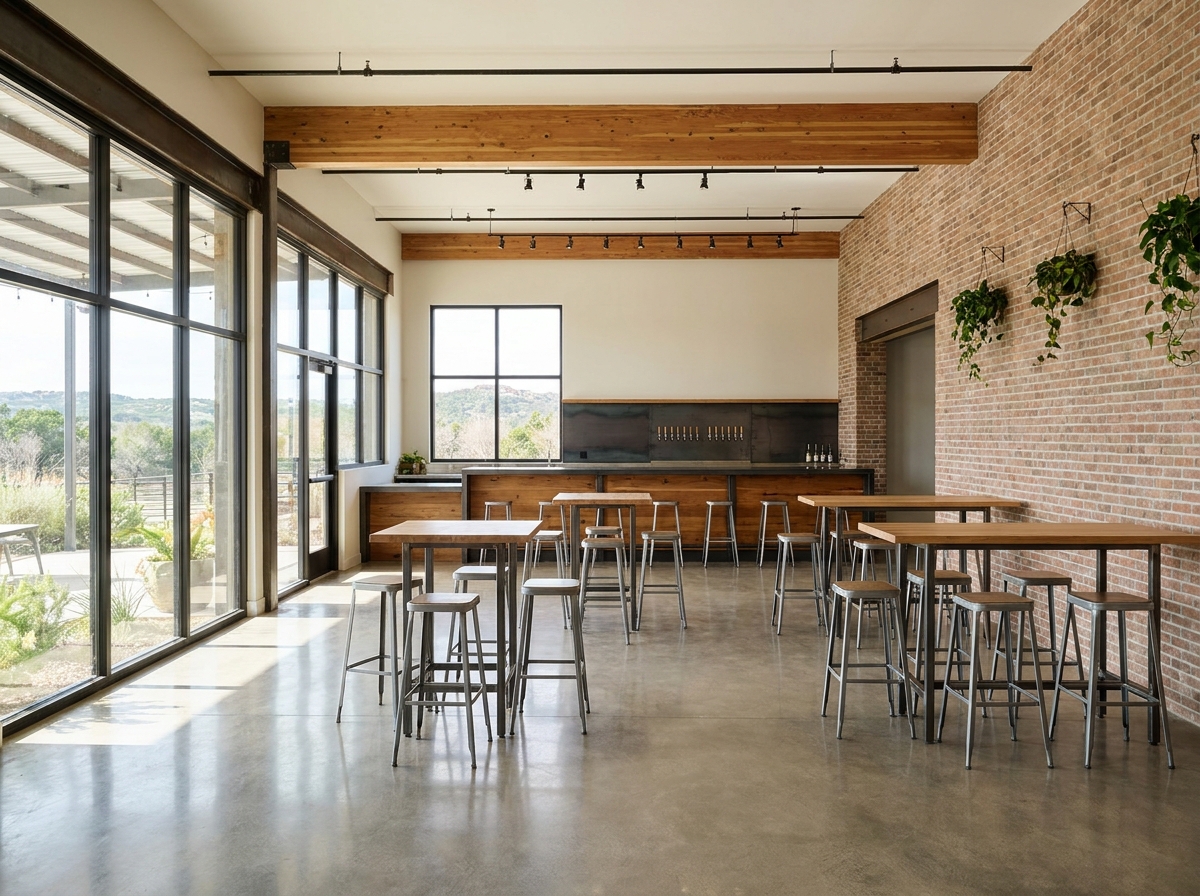 A local Austin brewery set up for a networking event.