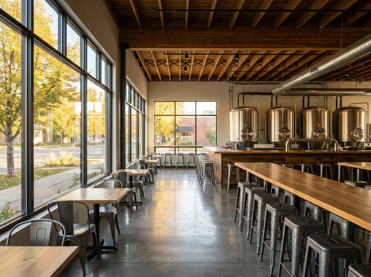 A Boulder brewery space prepared for a local event.