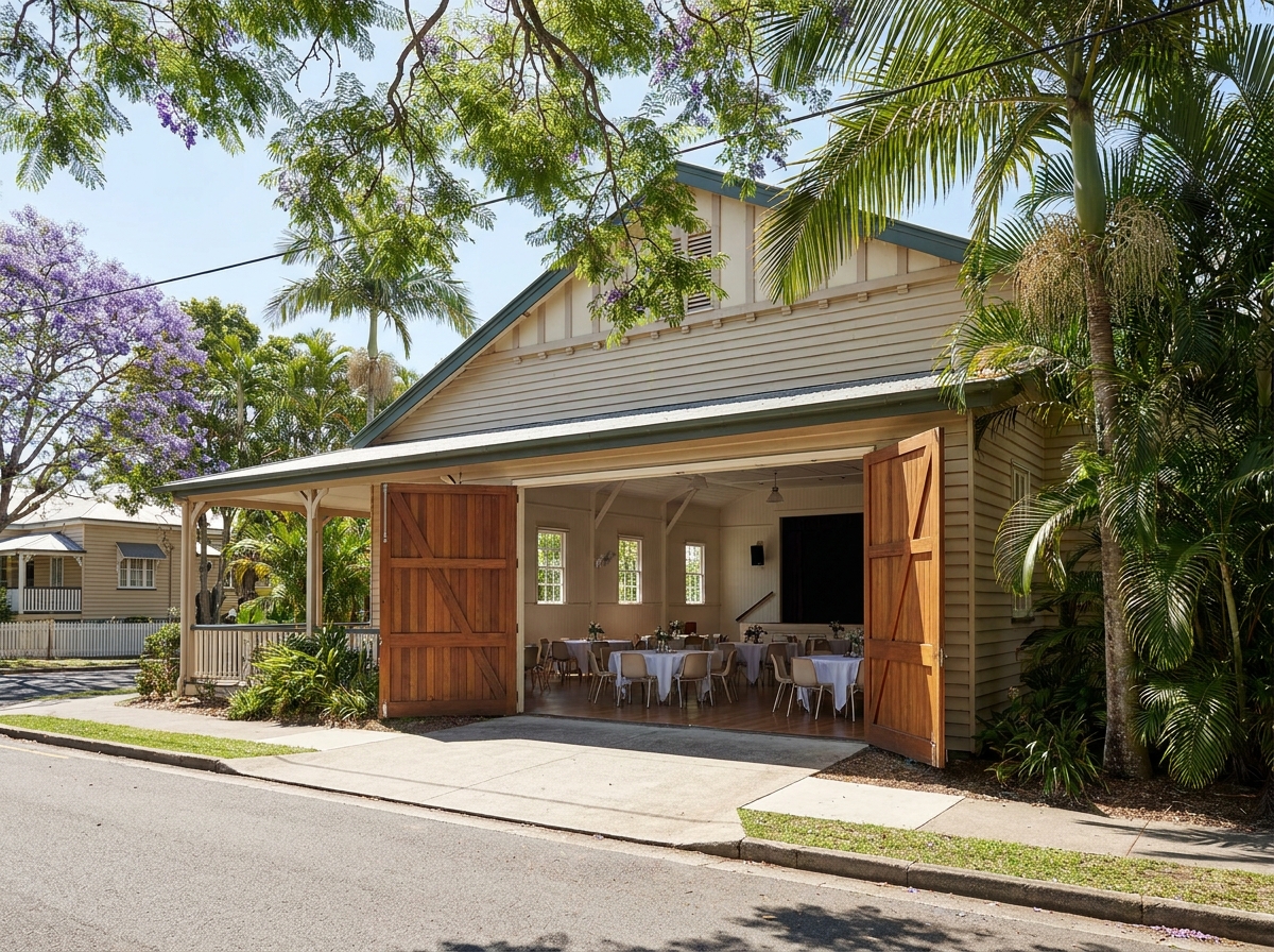 The entrance to a Brisbane community event space.