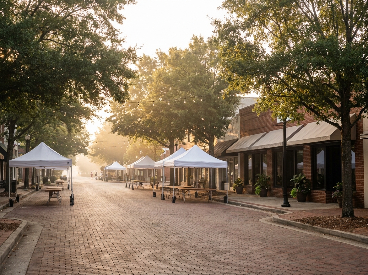 A street in downtown Cary, a popular location for local events.
