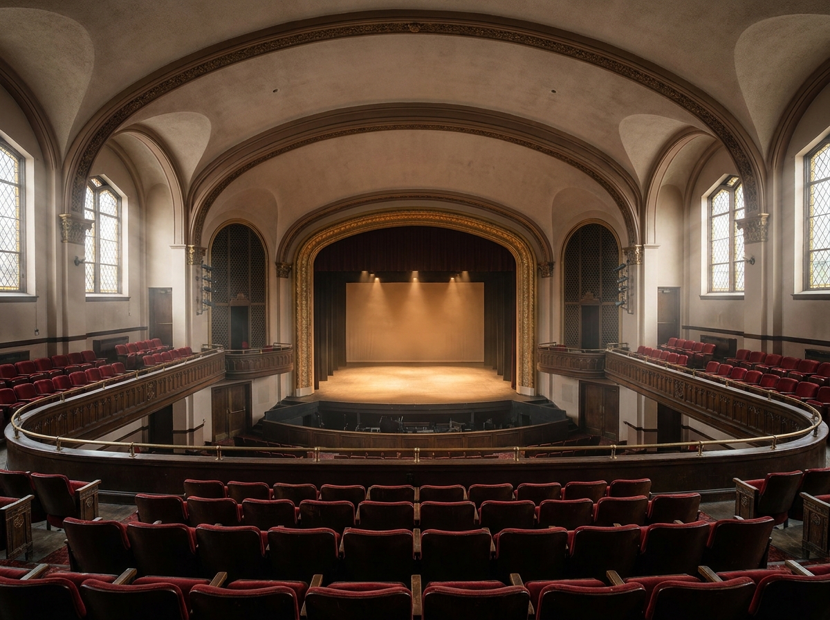 A historic theater in Cedar Rapids, a popular venue for ticketed performing arts events.