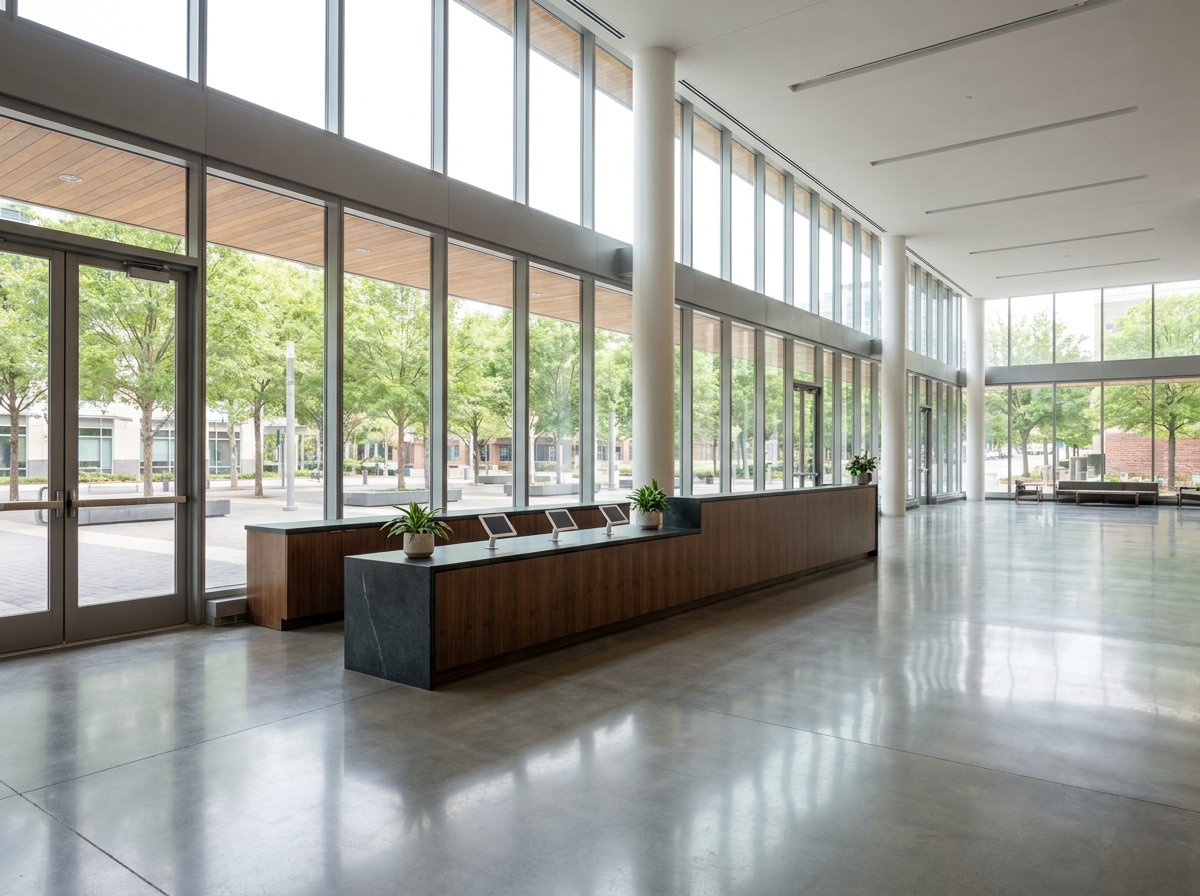 The registration area of a venue for professional events in Charlotte.