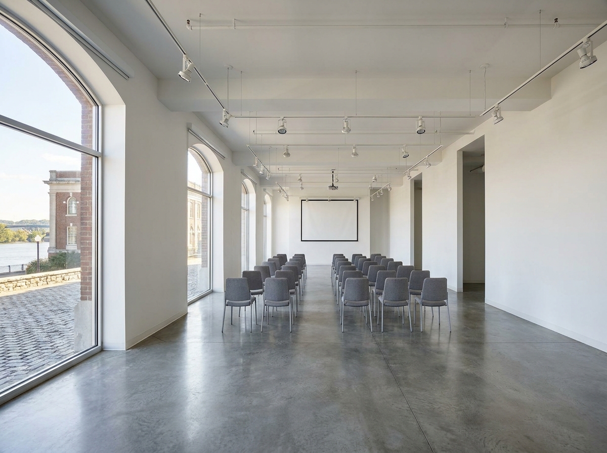 An art gallery in Chattanooga set up for an event.