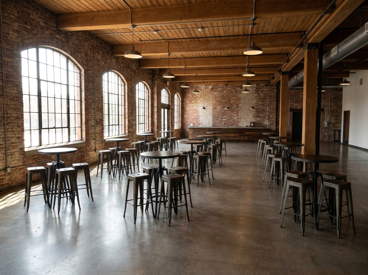 Renovated industrial space set for a Cleveland business event.