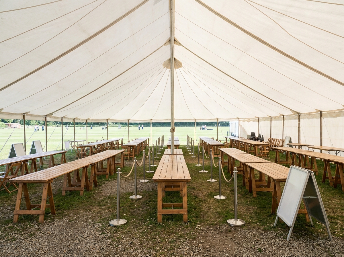 An organized registration area for a county event, managed with Eventbrite's tools.