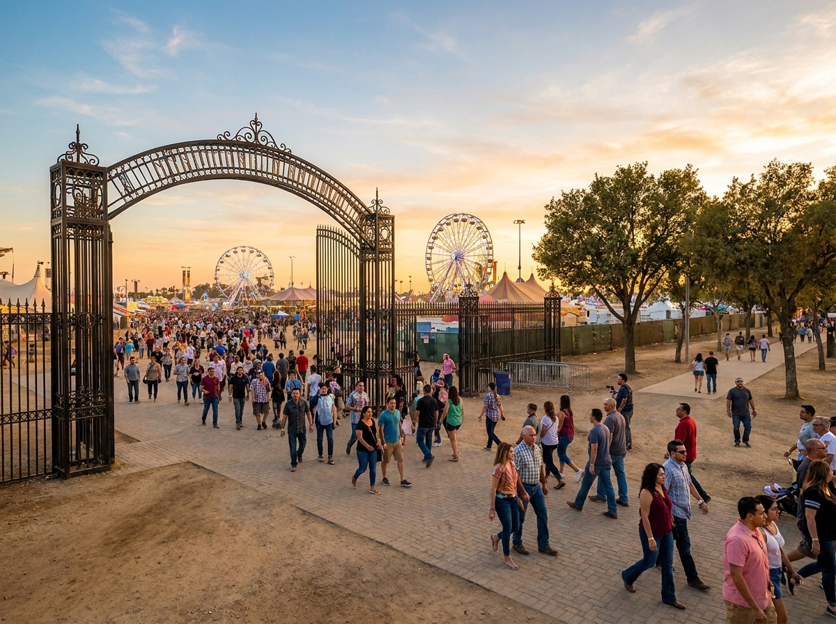 Attendees entering a county fair, highlighting the importance of efficient check-in.