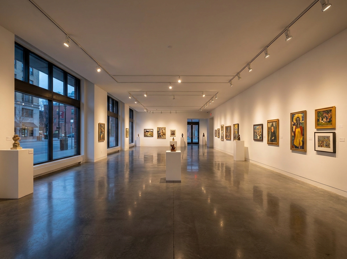 An art gallery in Eugene prepared for an event.