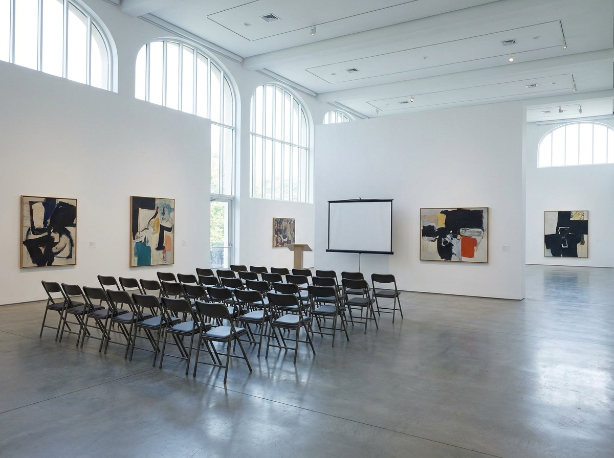 An art gallery in Fargo prepared for a small, ticketed event.