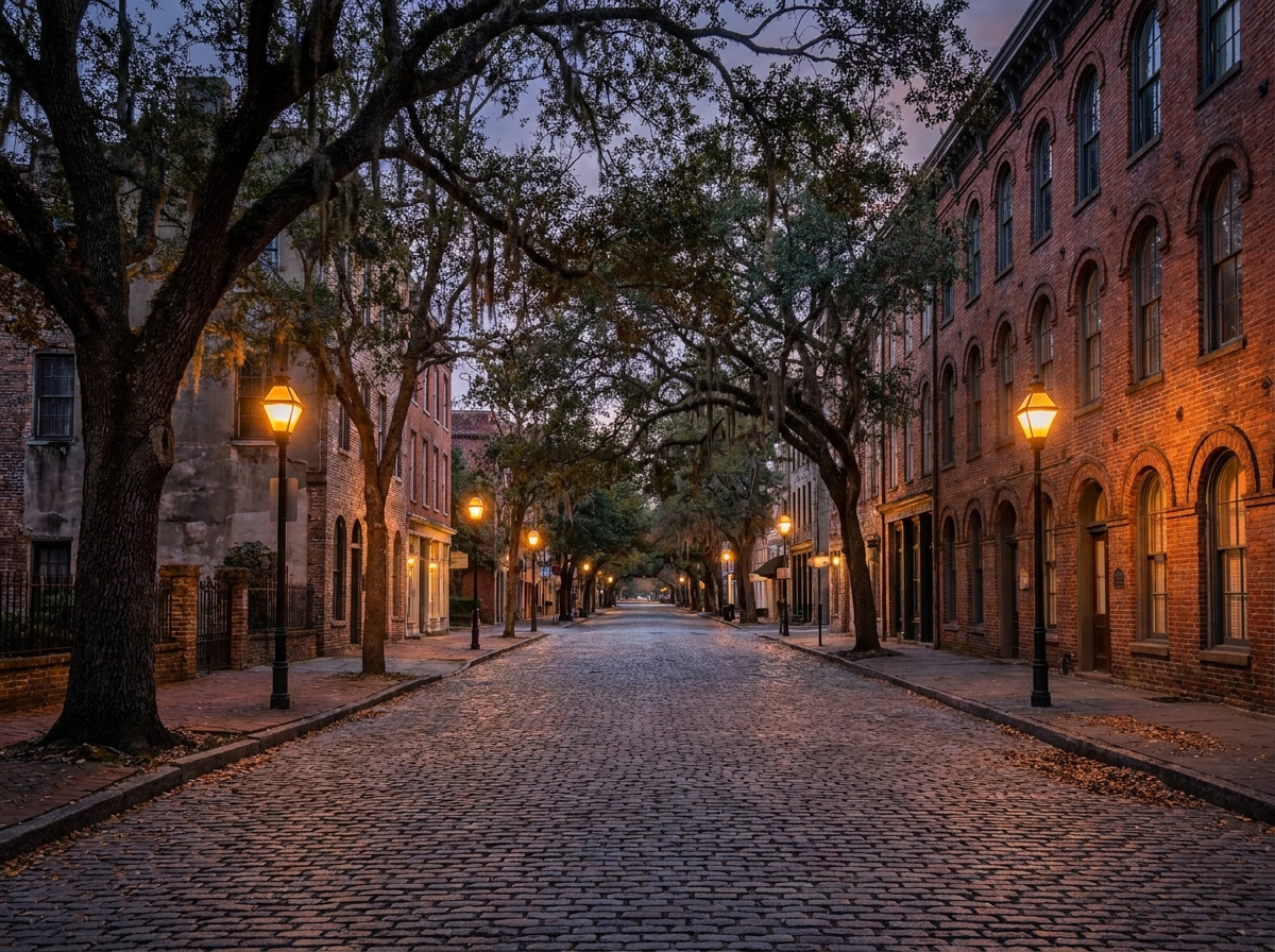A quiet street in downtown Gainesville, a popular area for local events.