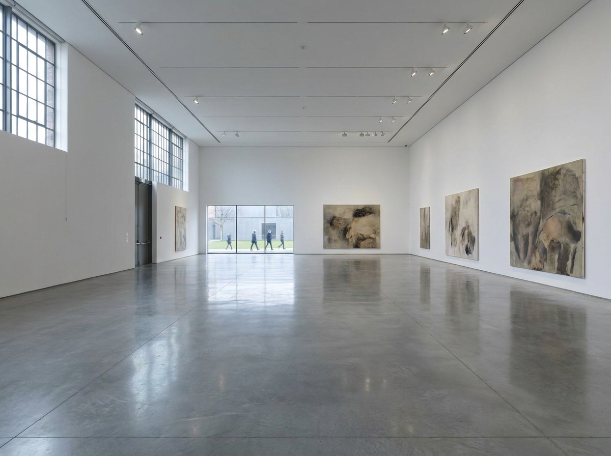 A clean, modern gallery space in Glasgow, suitable for hosting events.