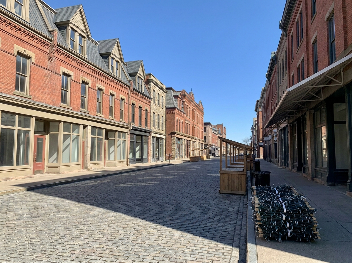 A historic street in Halifax, a popular setting for local events and festivals.